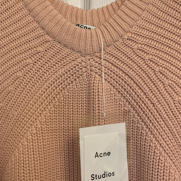 ACNE STUDIOS Katan Heavy Rib Knit Pale Dusty Pink Size Large - Picture 6 of 16